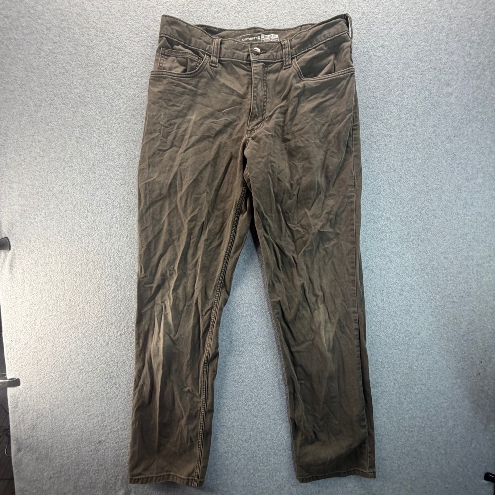 Carhartt BN2517-M Rugged Flex Relaxed Fit Canvas Work Pants Brown Mens 32x34